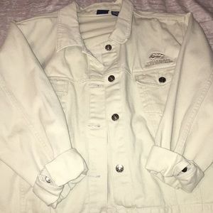 beige jean jacket